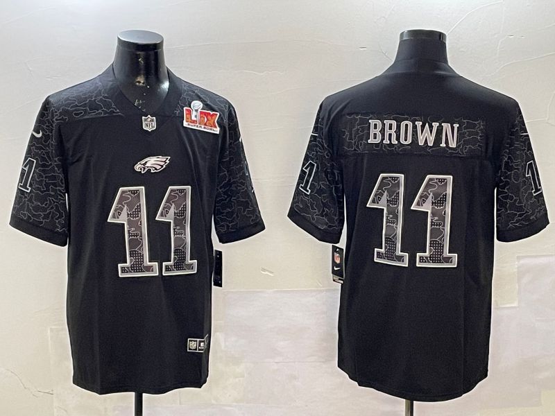 Men Philadelphia Eagles #11 Brown Black 2025 Nike Vapor Limited NFL Jersey style 2->philadelphia eagles->NFL Jersey